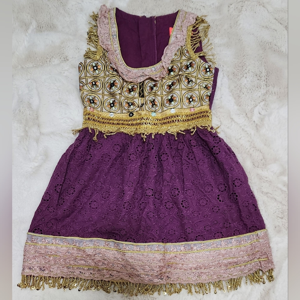 Women's Purple Embroidered Dress